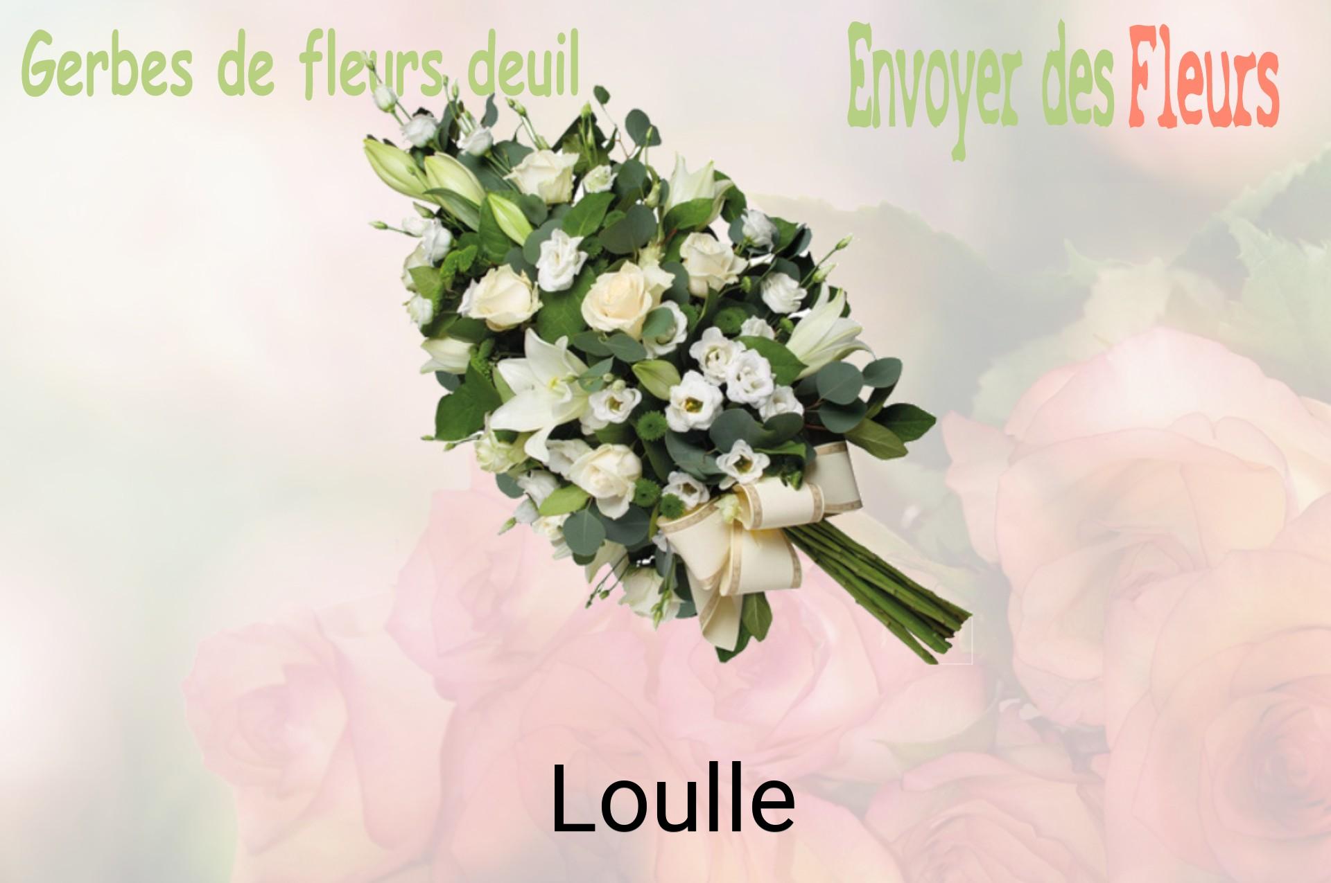 Gerbe de fleurs de deuil livrée à Loulle